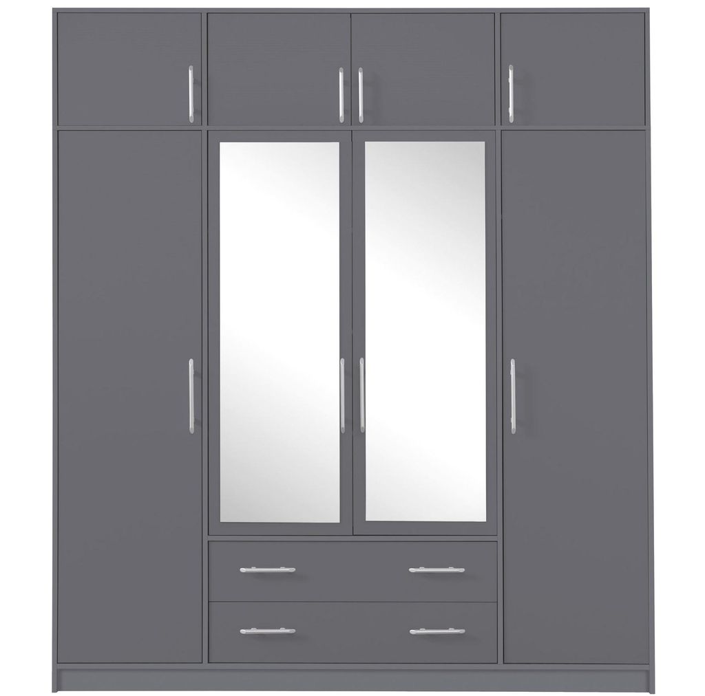 Marmex Mehrzweckschrank Spiegelschrank SMART 1LN Anthrazit 200x230x56 cm