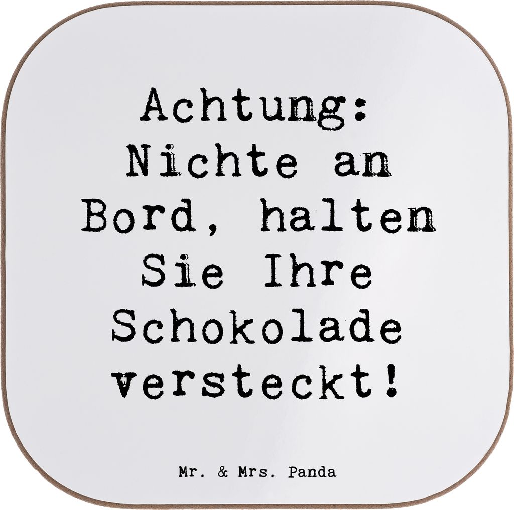Mr. & Mrs. Panda Untersetzer für Gläser Spruch Nichte Schokolade - Weiß - Geschenk, persönliche Erinnerungen, gläseruntersetzer, Coaster, Verw...