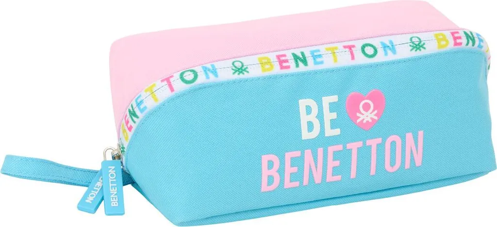 Trousse Fourre-tout Benetton bicolore - Rangement de Bureau 20 cm