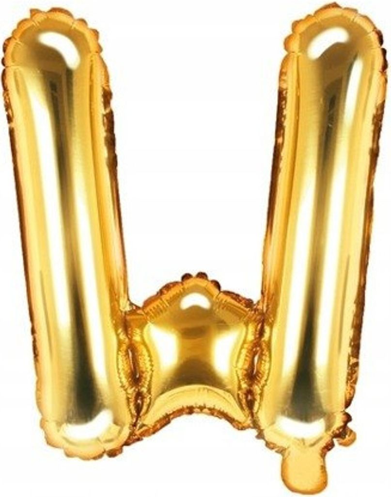 Balon foliowy Litera ''W'', 35cm, złoty Zdjęcie produktu 