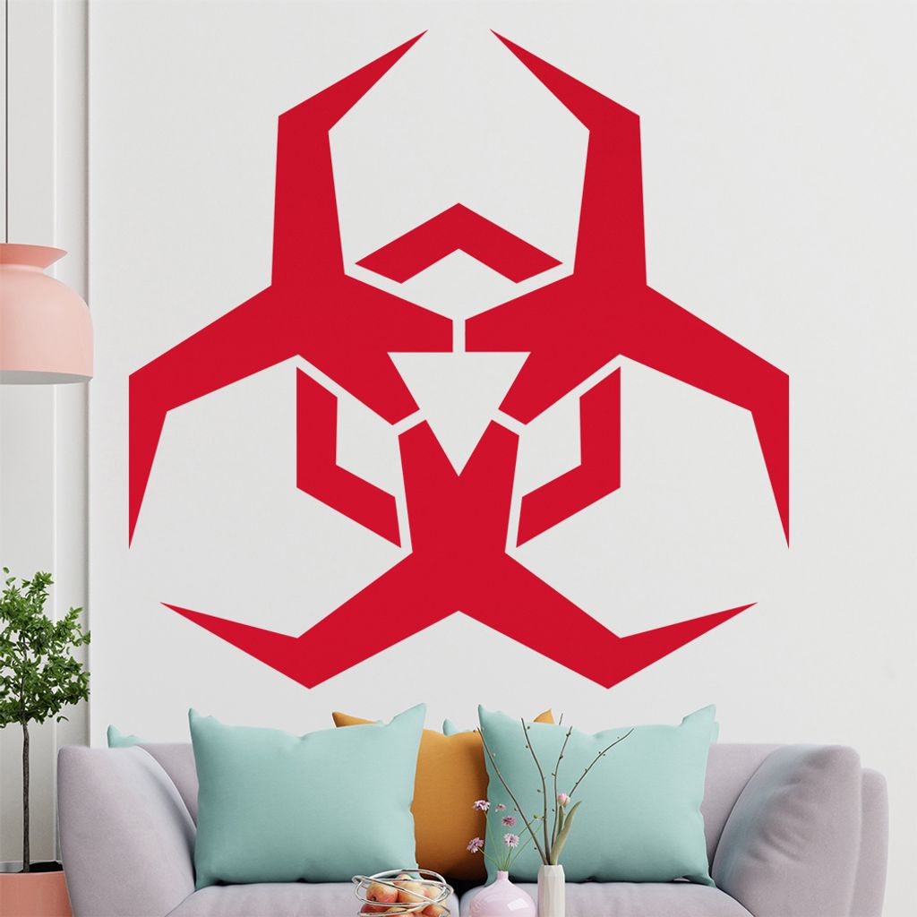 KIWISTAR Biohazard - biologische Gefährdung Wandtattoo in 6 Größen - Wandaufkleber Wall Sticker - Dekoration, Küche, Wohnzimmer, Schlafzimmer, ...