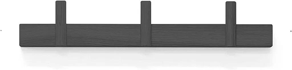 Portemanteau mural compact en bois frêne noir anti-glisse
