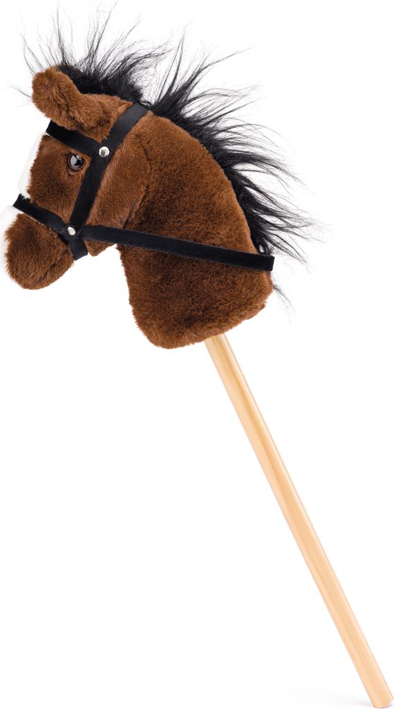 Steckenpferd Bonnie, dunkelbraunes Pferd auf einem Stock Produktbild 