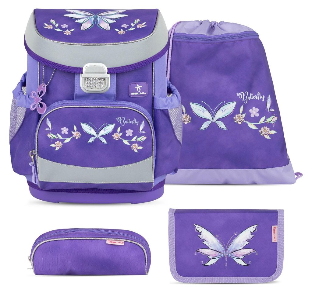 Belmil Belmil Mini-Fit ergonomisches Schulranzen-Set 4-teilig "Starlight Wings"