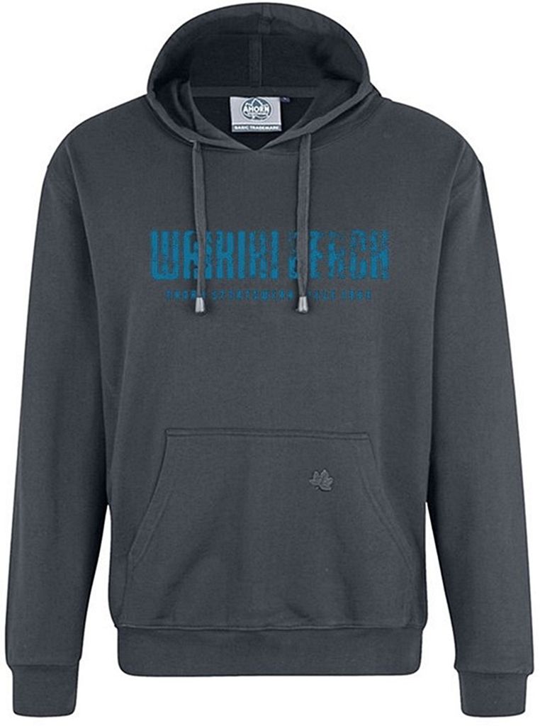 Übergrößen Kapuzen-Sweatshirt AHORN SPORTSWEAR Waikiki Beach blau Iron Grey 4XL