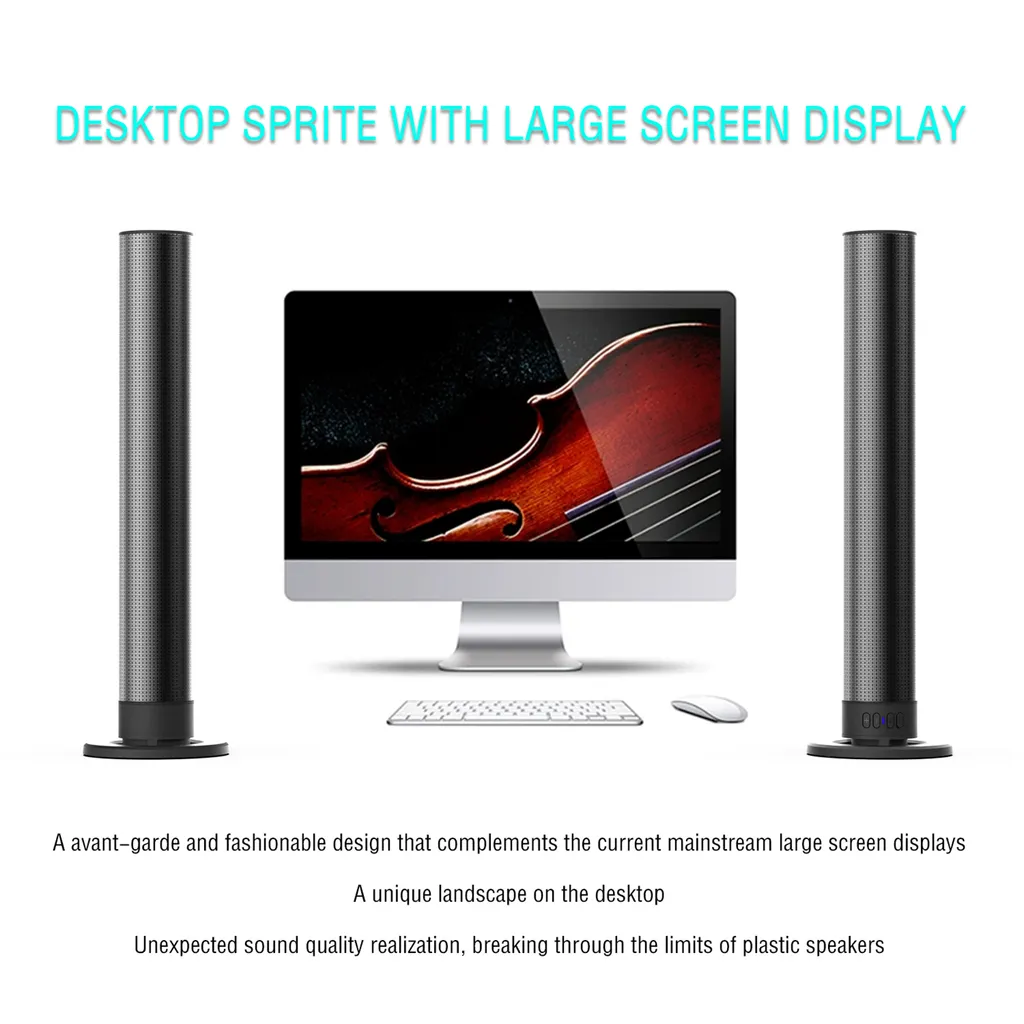 Enceinte PC Bluetooth à champ tridimensionnel et barrage sonore - 6