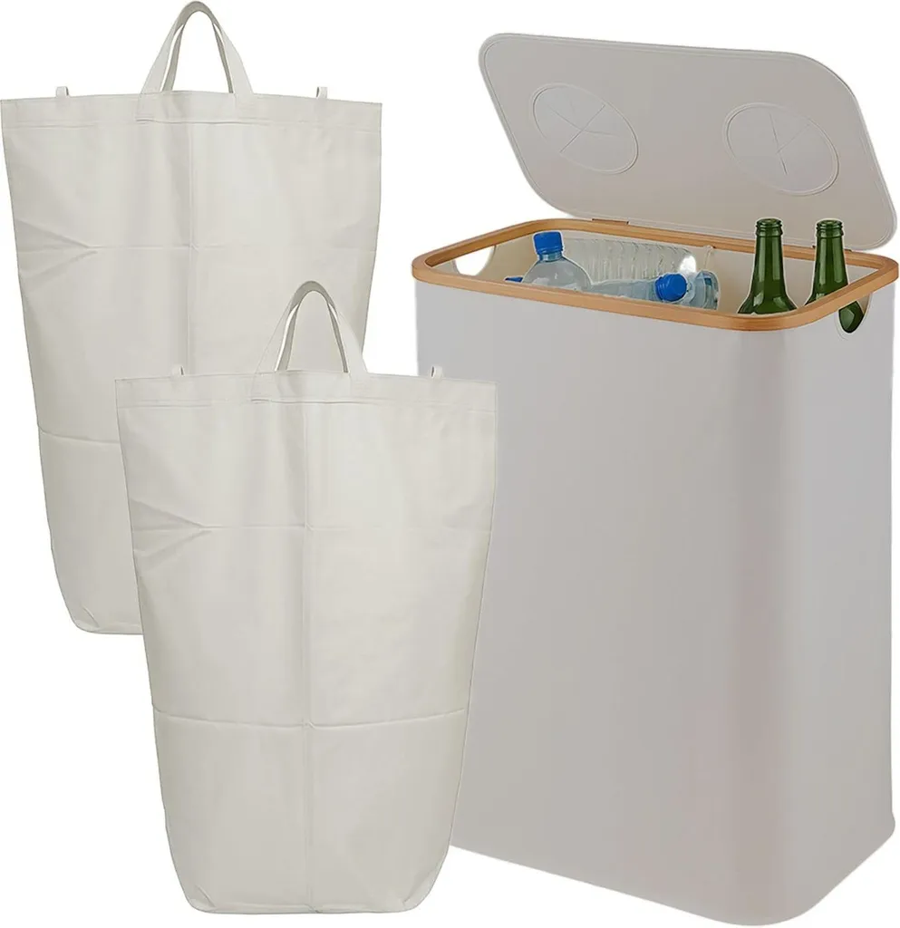 Bac de tri pour bouteilles 2 compartiments grande capacité modulable - 8
