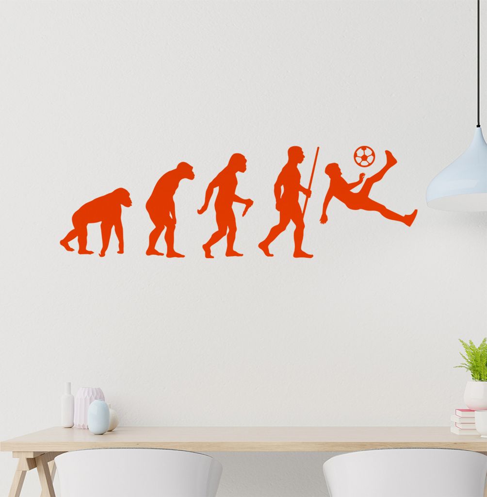 Evolution Fussballer Spieler Wandtattoo Wandaufkleber Wall Sticker - Dekoration, Küche, Wohnzimmer, Schlafzimmer, Badezimmer