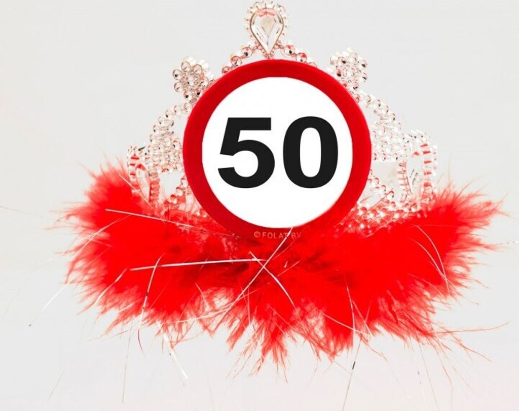 Verkehrsschild 50 Geburtstagskrone