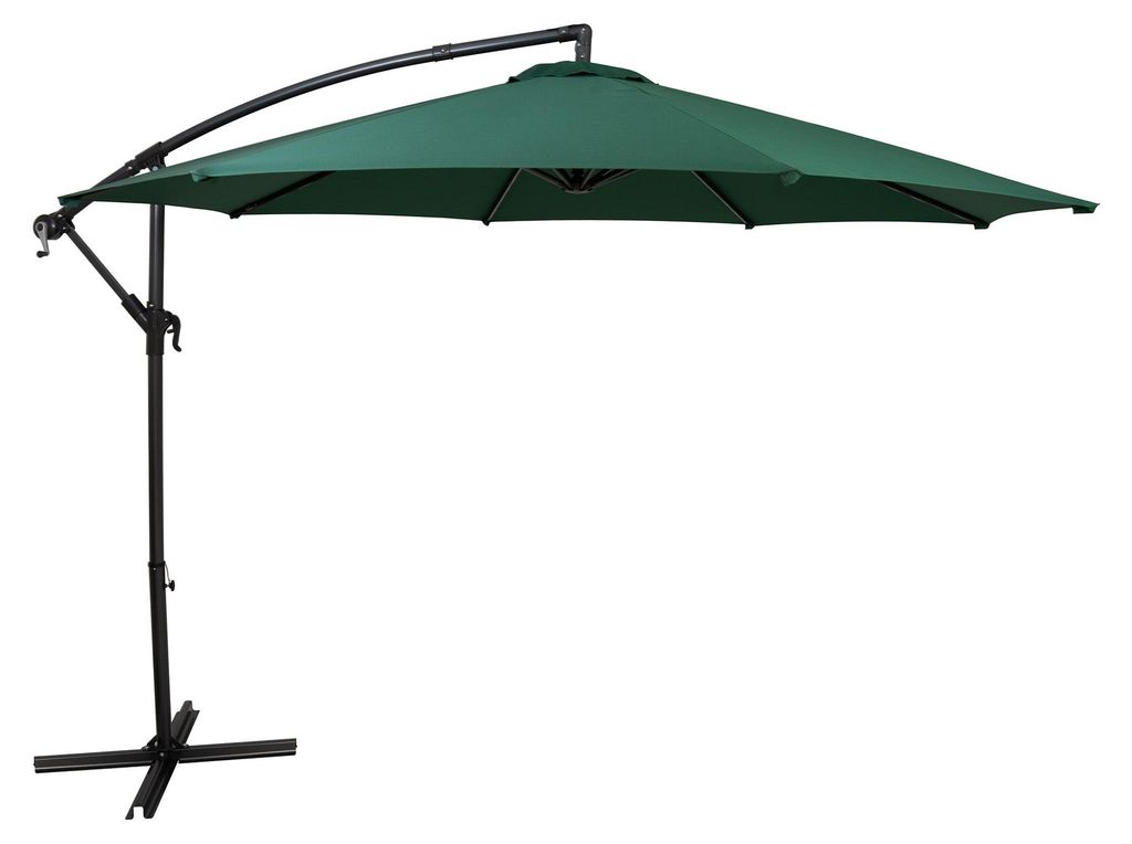 Ausleger-Sonnenschirm 3m – Grün Hängender Ampelschirm Bananenschirm Garten Terrasse Sonnenschutz Schirmdach Außenbereich Parasol UV-Schutz Kur...