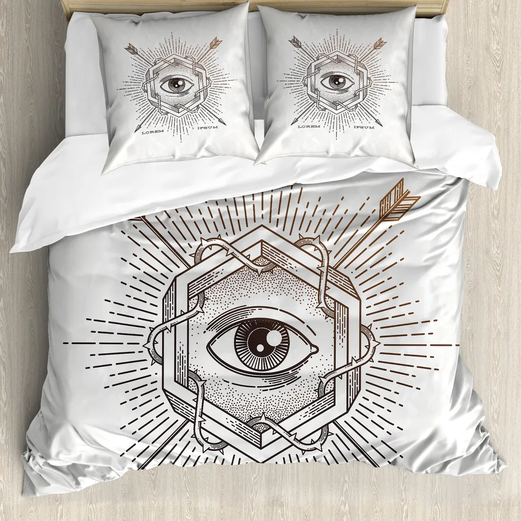 ABAKUHAUS Set Letto Antiacaro Ipoallergenico Terzo Occhio Beige