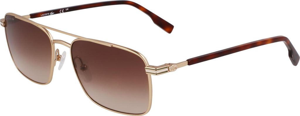Lacoste Rechteckige Herren-Sonnenbrille aus Metall mit Doppelsteg L264S