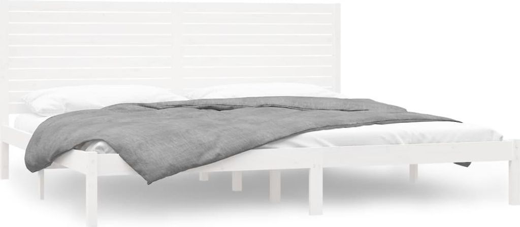 vidaXL Massivholzbett Weiß 200x200 cm