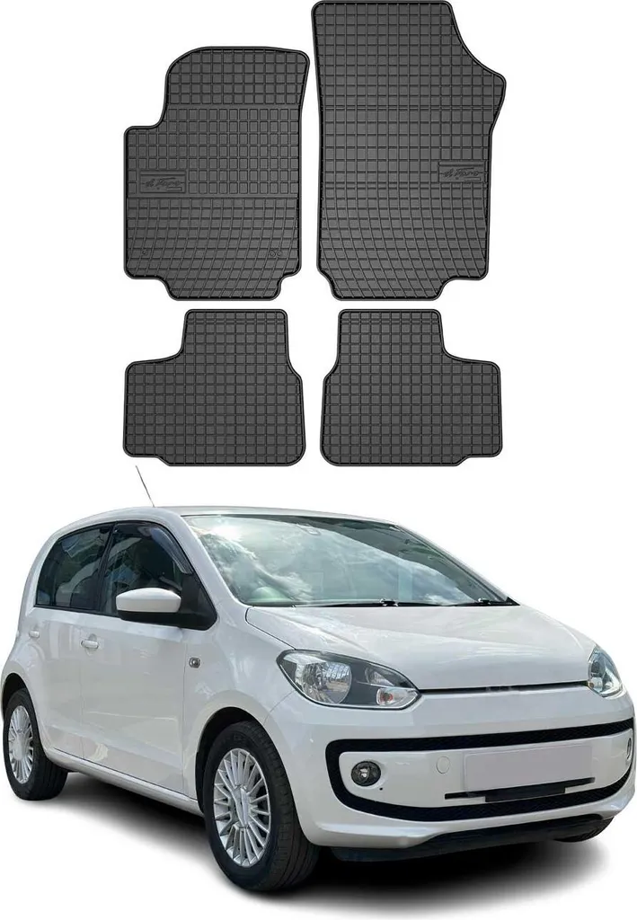 Tappetini Auto VW Up 2011-2025: Gomma Nera di Qualità Superiore