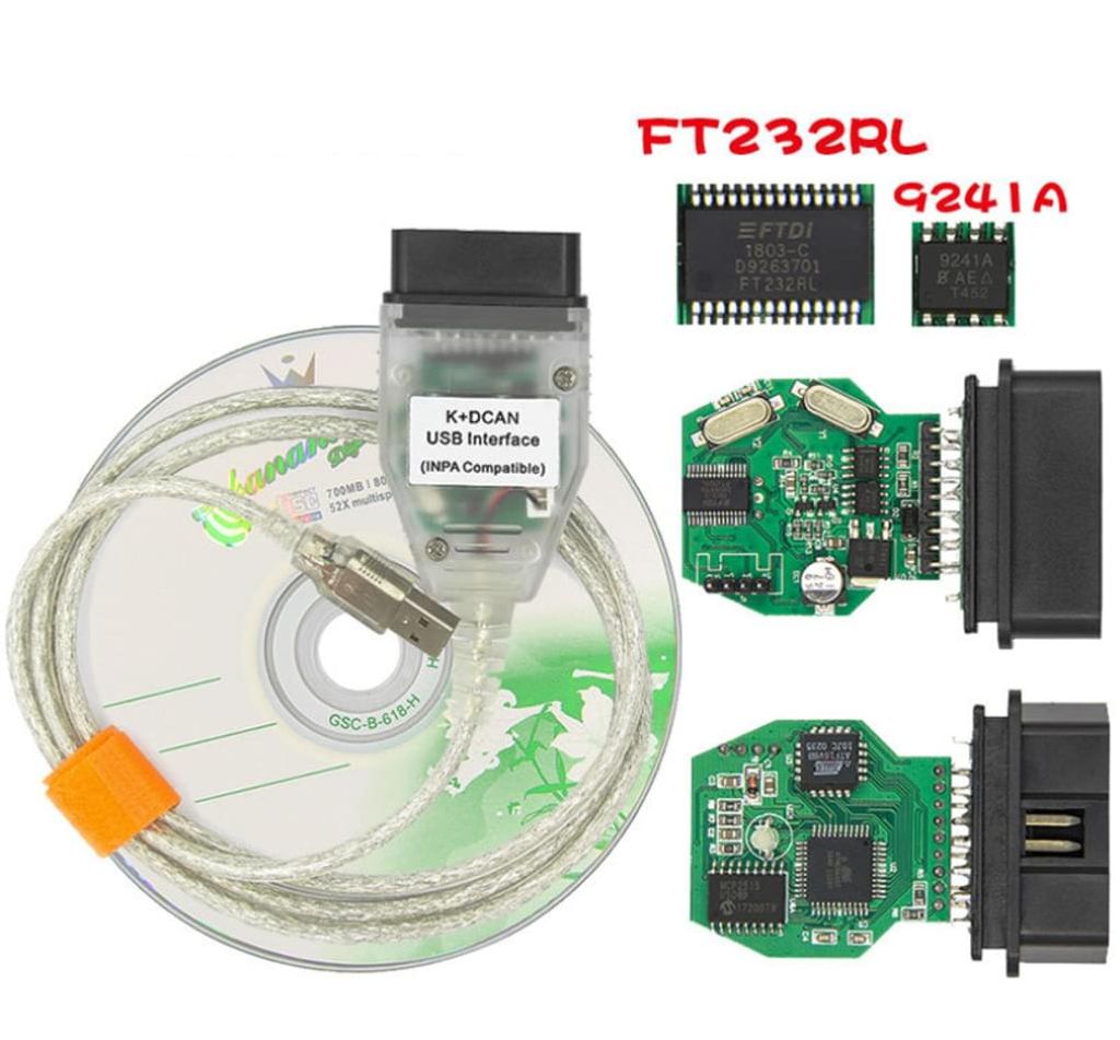 OBD Diagnose USB Interface für Ediabas INPA K+DCAN BMW OBD 2 auf