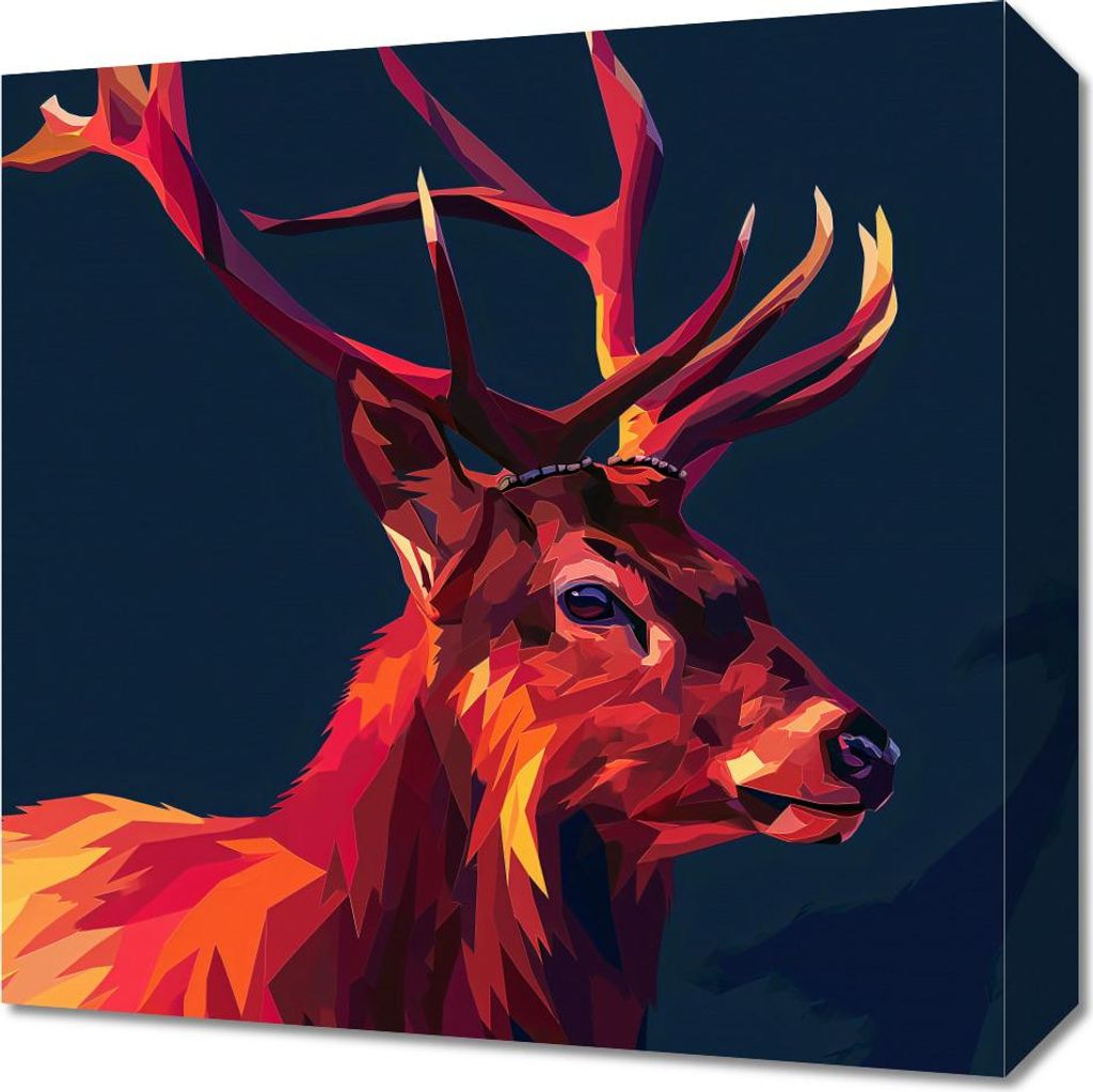 Bild 40x40cm Hirsch in Geometrie