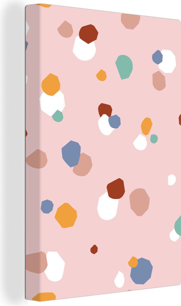 OneMillionCanvasses - Leinwandbilder - 90x140 cm, Polka dots - Rosa - Kinder, Wandbilder Kunstdruck Wanddekoration - Wandschmucke - Schlafzimmer