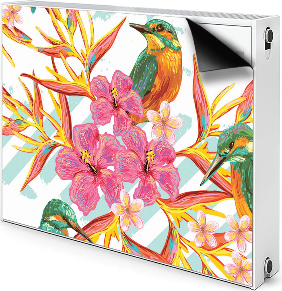 Magnet Heizkörper-Abdeckung Verkleidung Abdeckung Heizkörperabdeckung 80x60 cm - Sommer, Vögel
