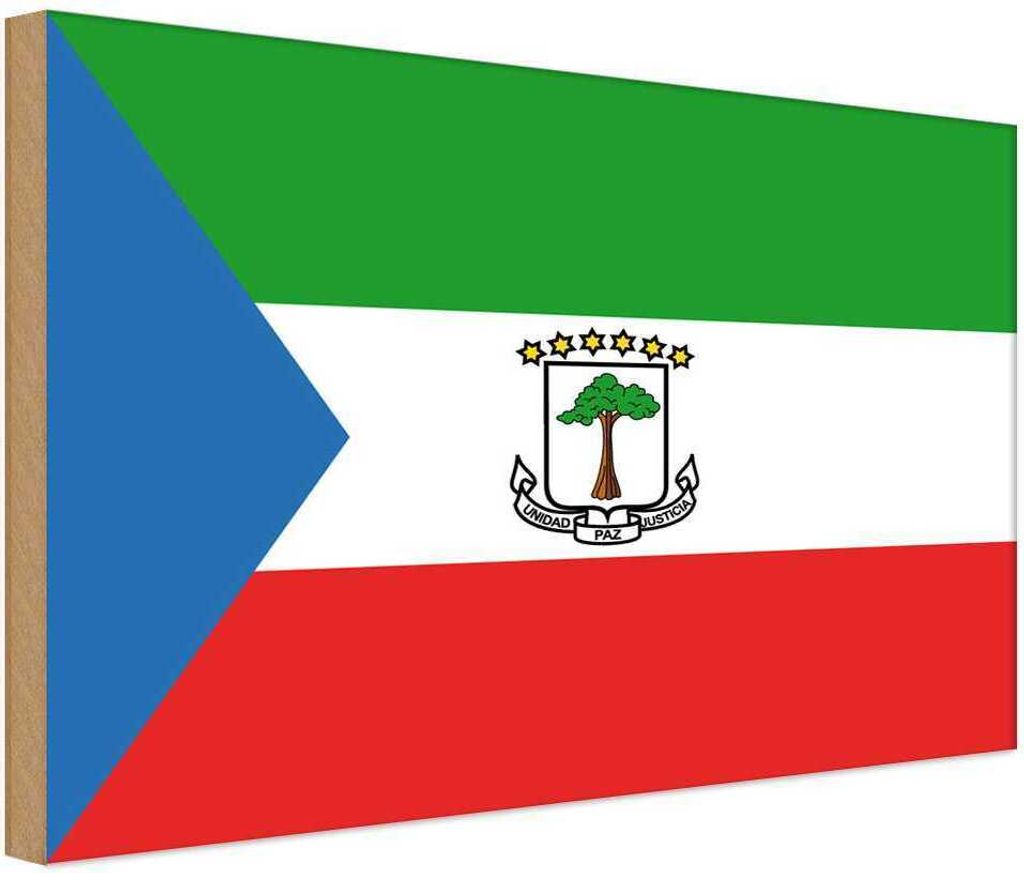 vianmo Holzschild 12x18 cm Äquatorialguineas Flagge Fahne Wappen