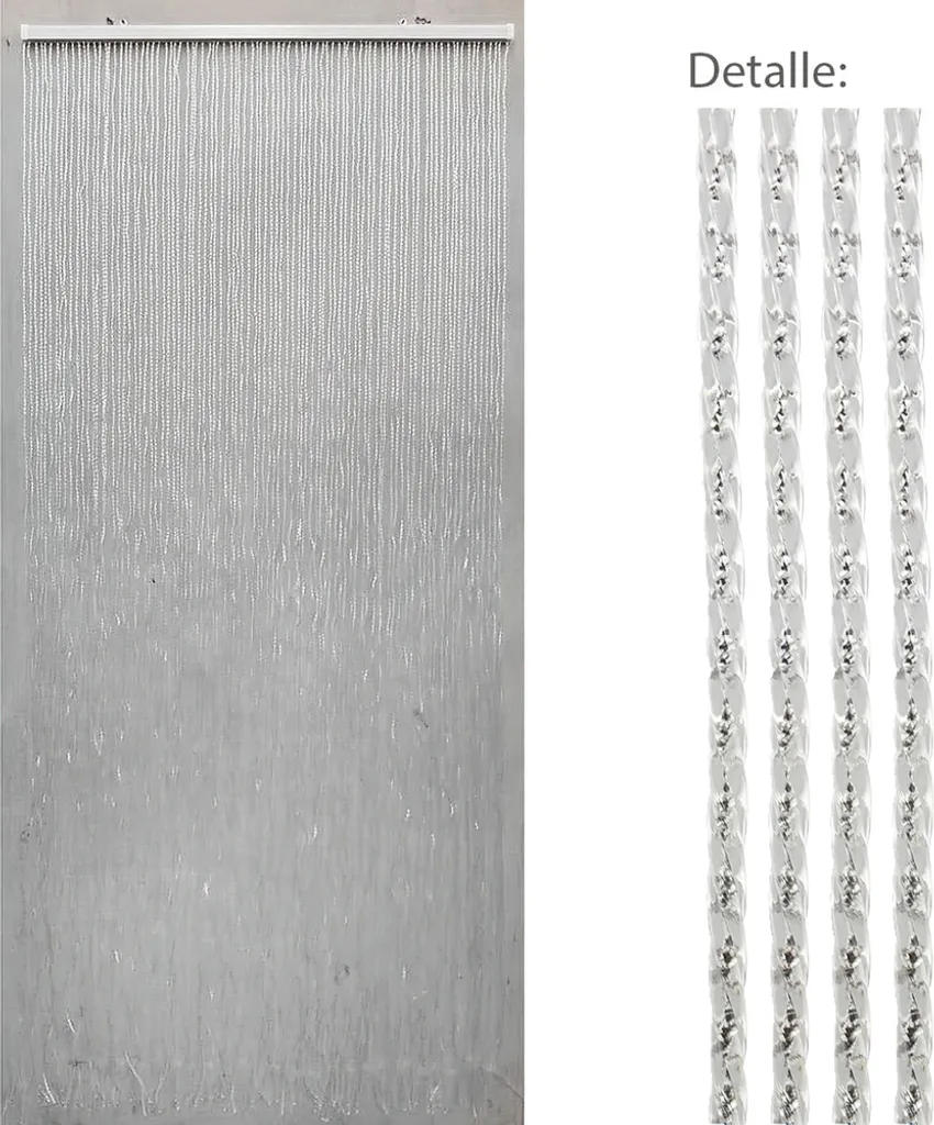 Rideau de porte pour terrasse et balcon 90x200 cm - 90 bandes en PVC
