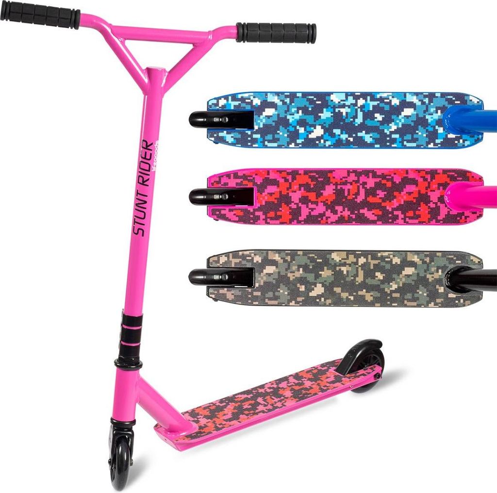 LifeGoods StuntRider - Stunt Scooter - Tretroller ab 8 Jahre - 100mm Räder - Jungen/Mädchen - Rosa