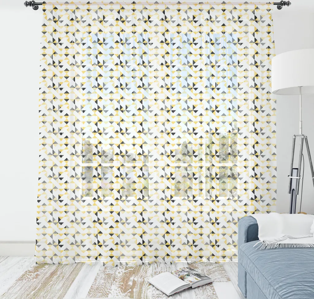 Arazzo Moderno Triangoli ABAKUHAUS - Raso Setoso Senape 210x274cm
