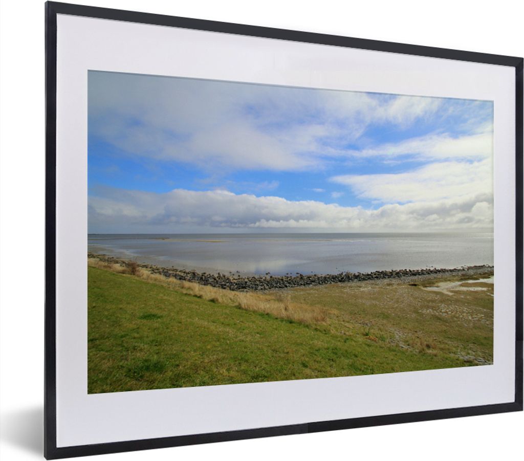 MuchoWow MuchoWow Gerahmtes Poster Wattenmeer bei Vlieland 40x30 cm - Poster mit zchwarzem Bilderrahmen - Bilderrahmen - Poster im Rahmen