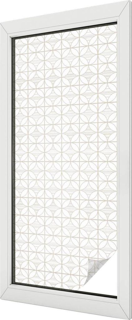 Buntglas Fensterfolie – 116x50 cm – Stained-Glass Design – blickdichte dekorative Sichtschutzfolie – selbstklebend, UV-Schutz – Geometris...