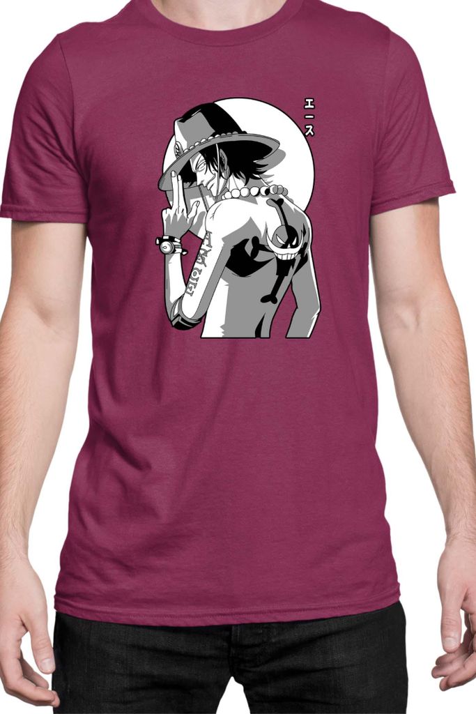 Herren T-Shirt Manga Japan Anime Comics Animation One Manga Piece Anime 0020, Man L / Burgundy