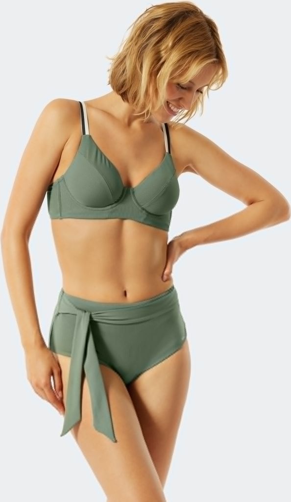 Schiesser Damen Bügel-Bikini-Top Aqua Californian Dream - khaki - Größe S