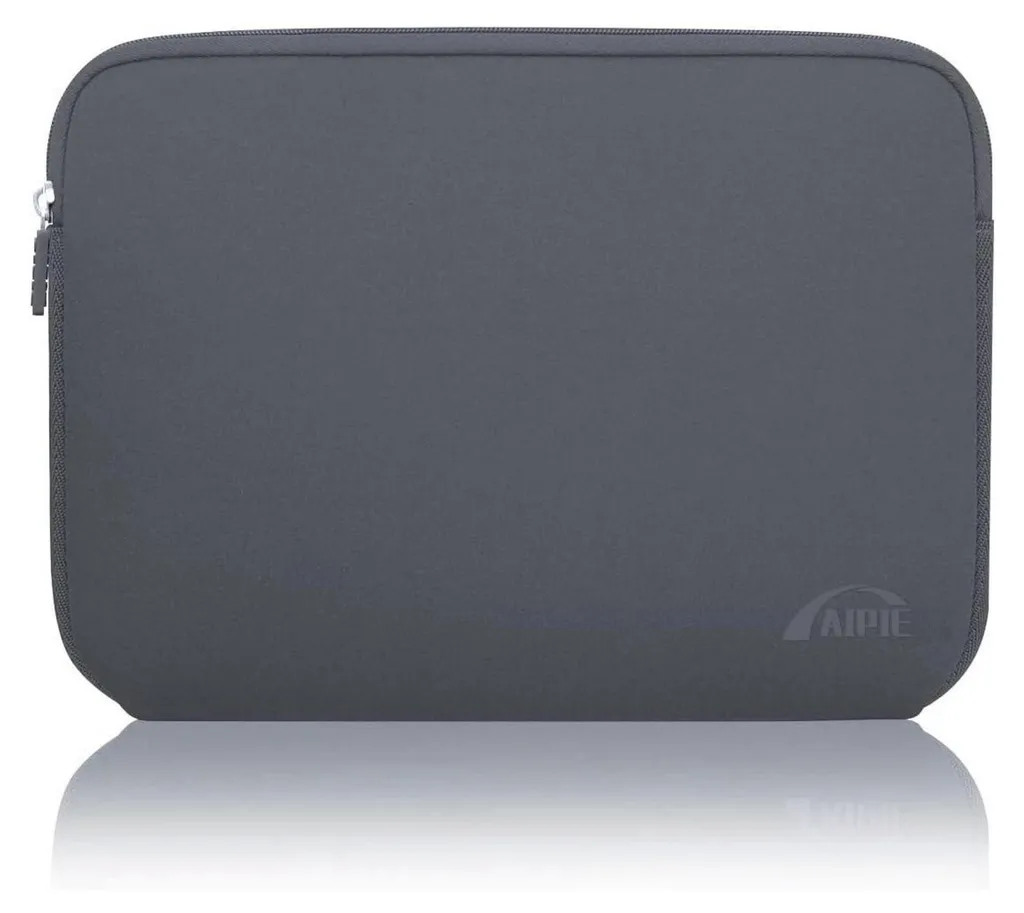Relaxdays Custodia In Feltro Per Laptop 13 Pollici - Borsa Protettiva Con 4 Scomparti, Grigio Scuro, 27x35,5x2 Cm