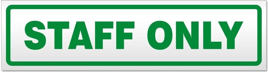 Kiwistar - Autoaufkleber - Grün - 45 x 12 cm - Staff only - Hinweis Aufkleber Sticker für Auto, Kfz, Fahrrad, PKW, LKW