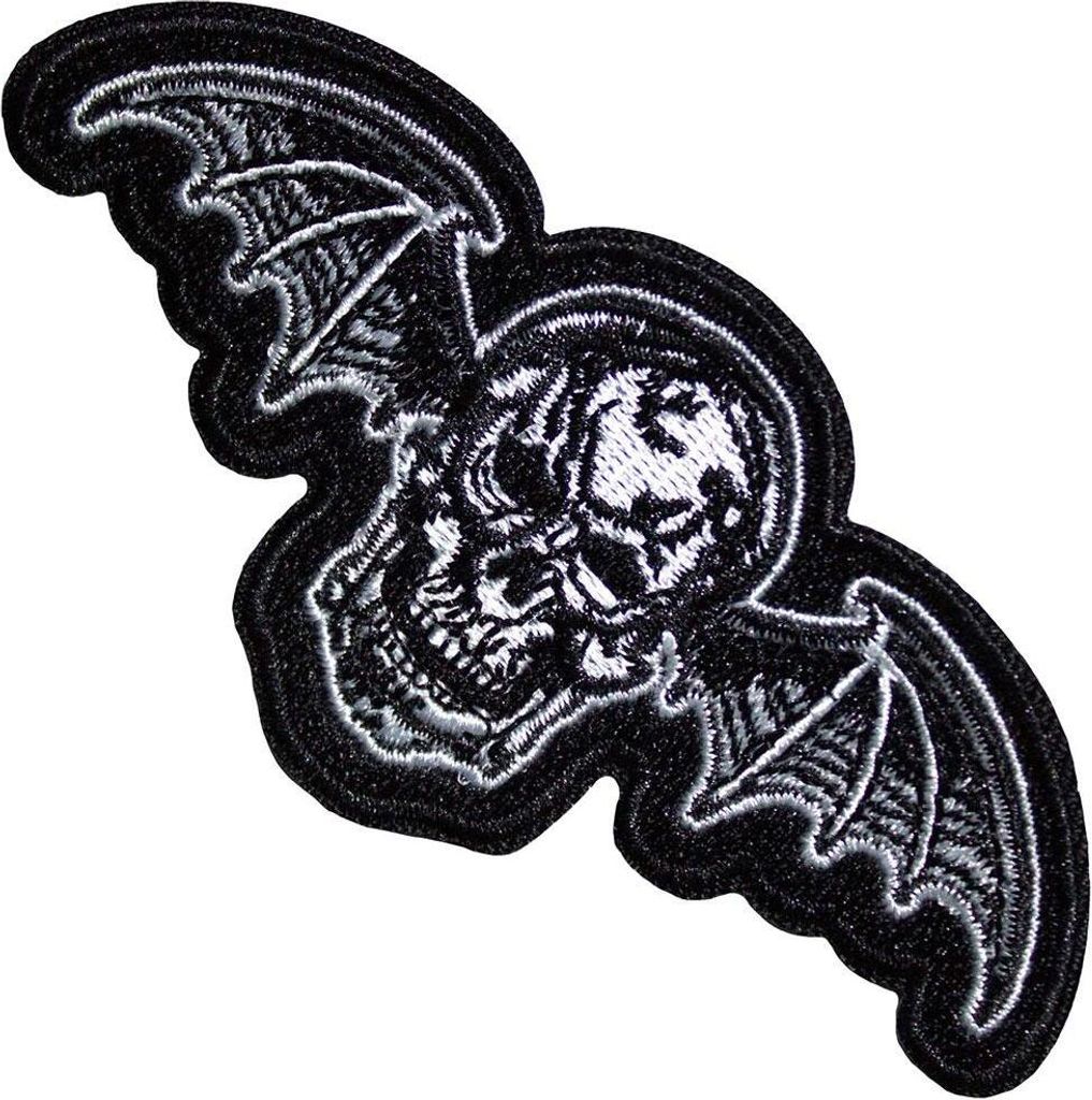 Avenged Sevenfold - Ausschnitt - Aufnäher zum Aufbügeln "Deathbat" RO13613 (Einheitsgröße) (Schwarz/Weiß)