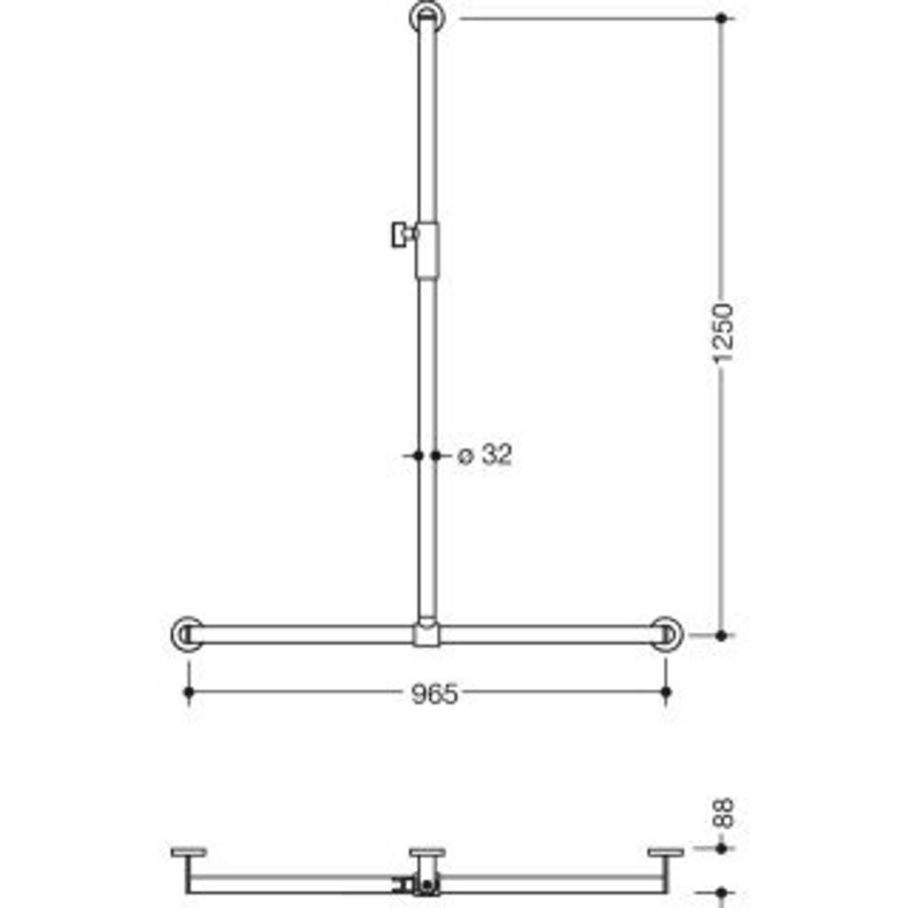 HEWI 900.35M40140 DUHA, d:32, A1:1250. W1:965,