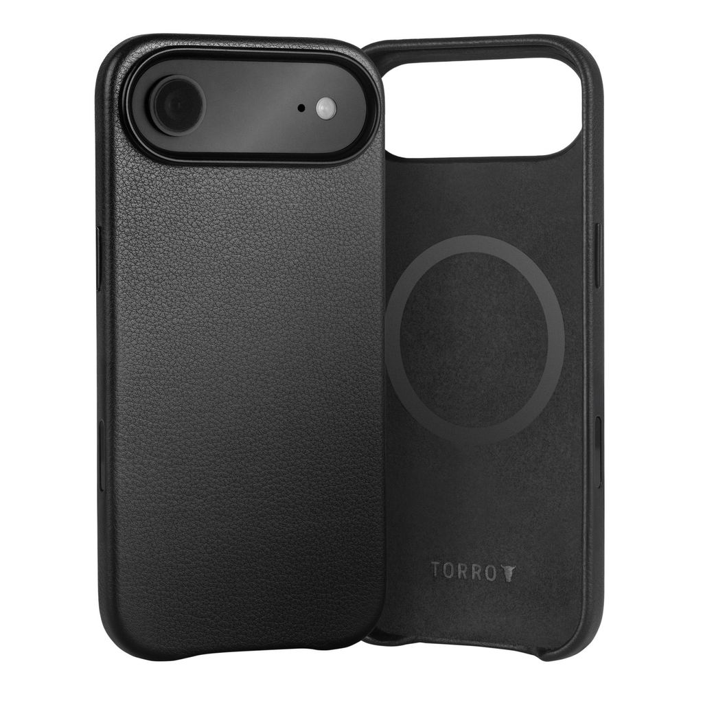 TORRO iPhone 17 Air Leder-Bumperhülle (MagSafe-kompatibel) - Schwarz