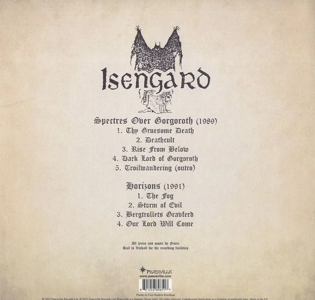 Isengard Spectres Over Gorgoroth Vinyle LP Black Metal Norvégien - 2
