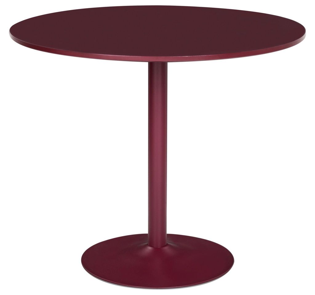 BELIANI Esstisch Burgunderrot MDF-Tischplatte Rund ø 90 cm mit Standfuß für 2 Personen Modernes Boho Design Küchentisch Esszimmertisch