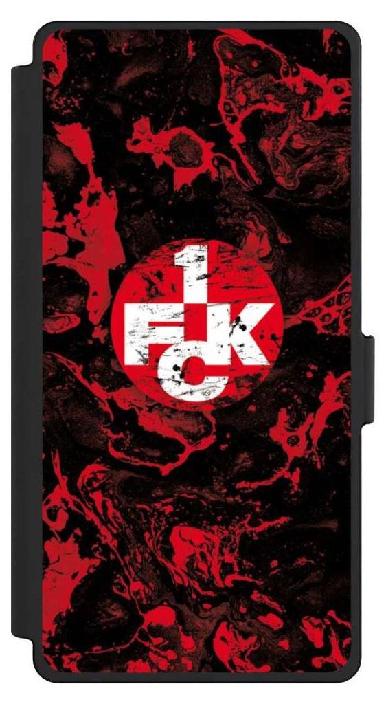 NIVOCASE Klapphülle für Samsung Galaxy S25 Ultra Handyhülle aus Kunst Leder NIVOflip schwarz 1. FC Kaiserslautern 1. FCK Logo