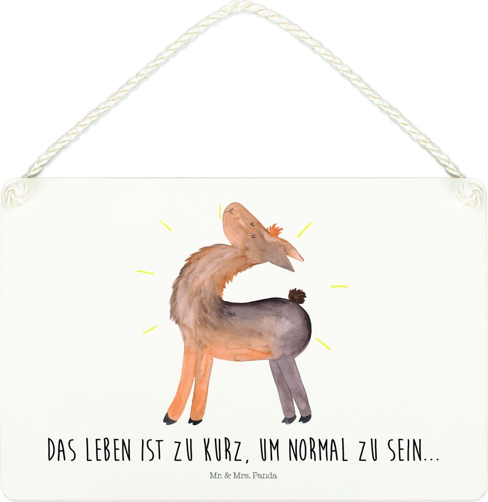 Mr. & Mrs. Panda Wandbild Holz Lama Stolz DIN A4 - Weiß - Geschenk, Schild, wandtafel, holzbild, Familie, wandhänger, Hippie, Neustart, Family, T...