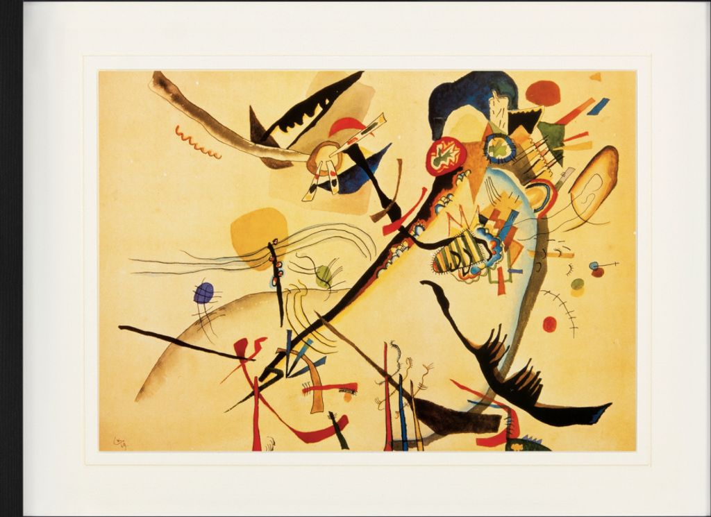 Wassily Kandinsky Gerahmtes Bild Mit Edlem Passepartout | Wand-Bilder | Im Bilderrahmen - Studie Für Blaues Segment, 1919 (60 x 80 cm)