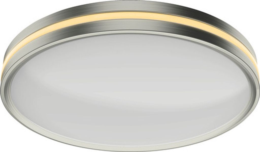 FLAIR LED Deckenleuchte 24W 2500 lm 2200- 3000 K Ø 36,5 cm Musica Chrom/weiß mit Nachtlicht