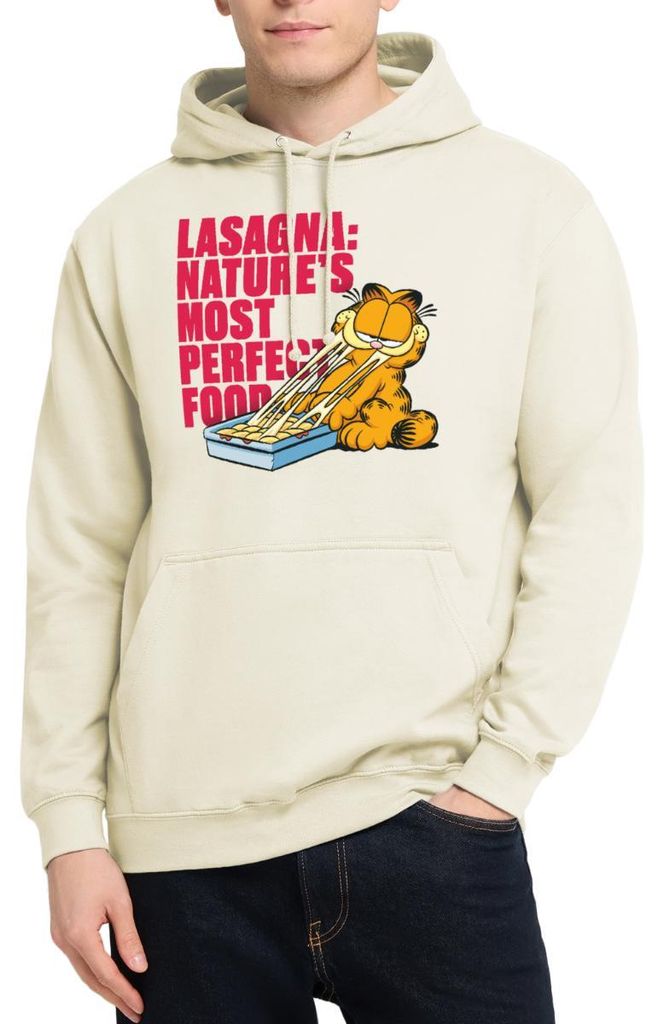 Spreadshirt Garfield Lasagne Das Perfekte Essen Uni Hoodie, XXL, Vanille-Milchshake