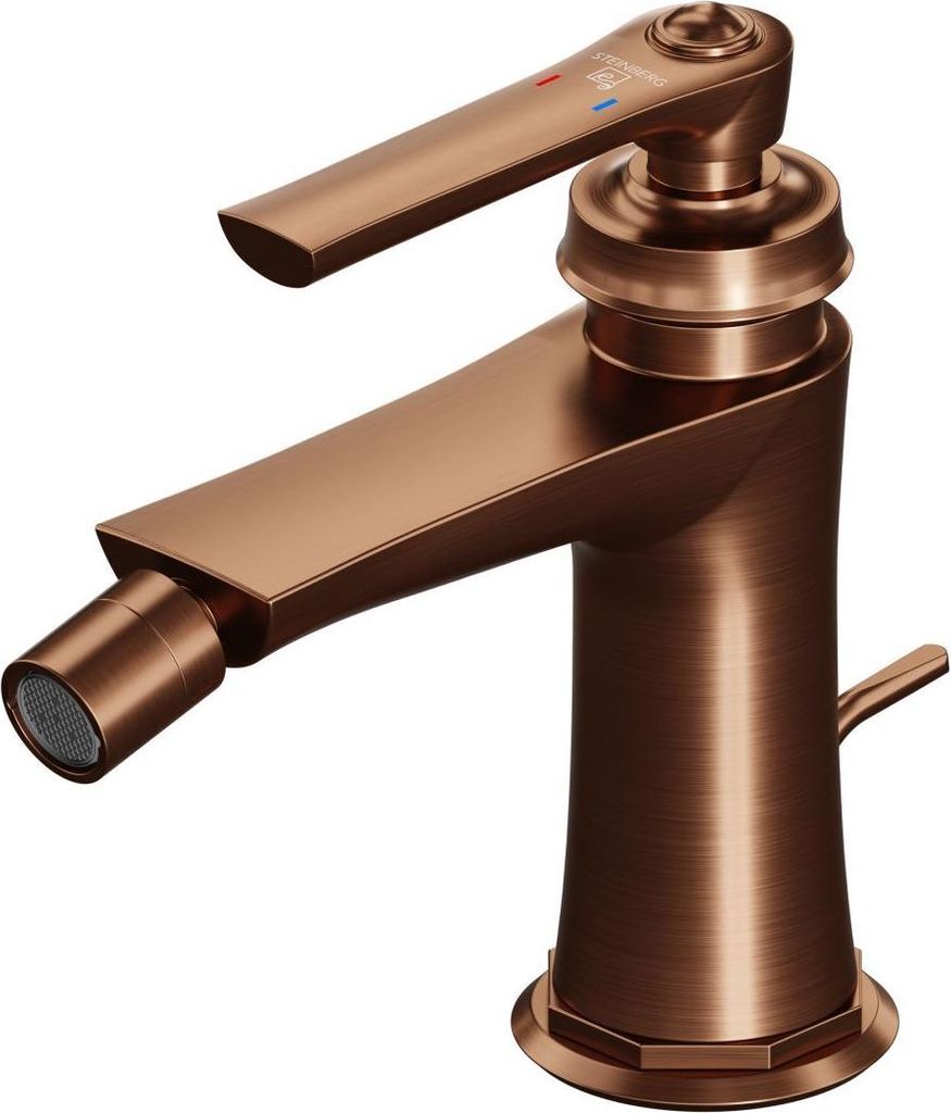 Steinberg Serie 350 Bidetarmatur, mit Ablaufgarnitur, Ausladung 130mm, 3501300BC