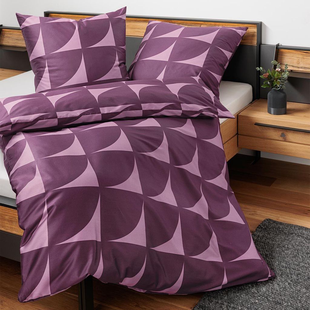 Janine Mako-Satin Bettwäsche J.D. 87117 beere 155x220 cm + Produktbild 