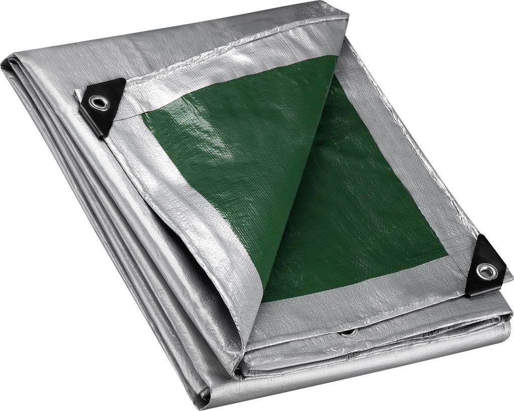 Wiltec Bâche de camion 7 x 6m 120g/m² vert/gris PE Œillets Image du produit 
