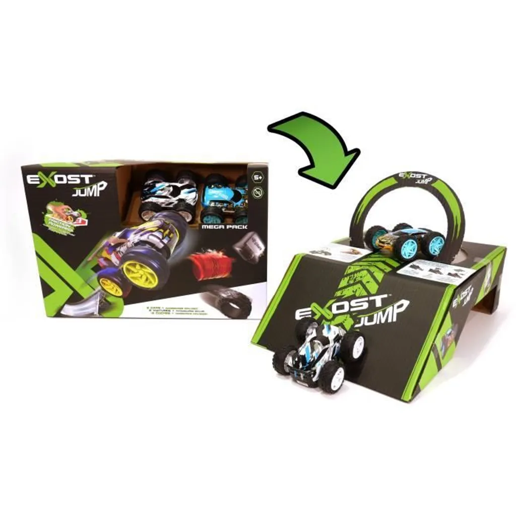EXOST JUMP Duo Pack : Voitures à Friction sans Pile et Rampes Incluses