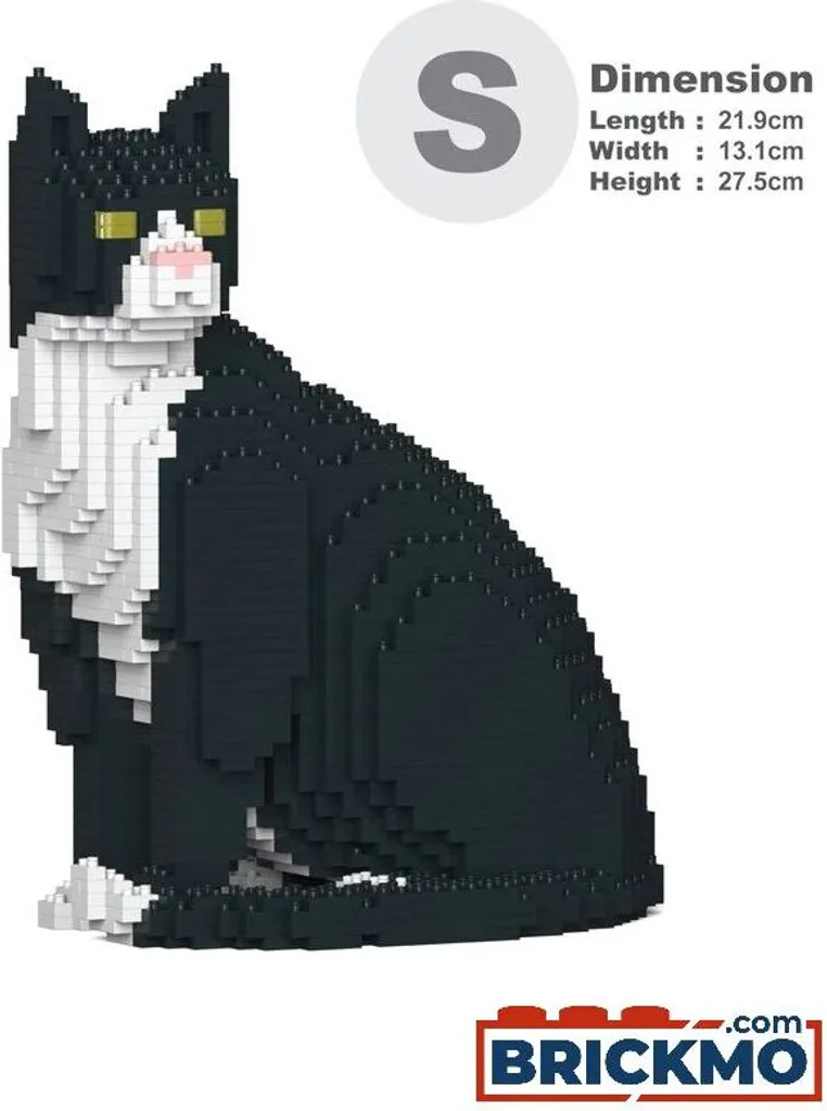 Puzzle 3D Chat en Briques JEKCA Smoking 01S Sculpture Créative de 27cm