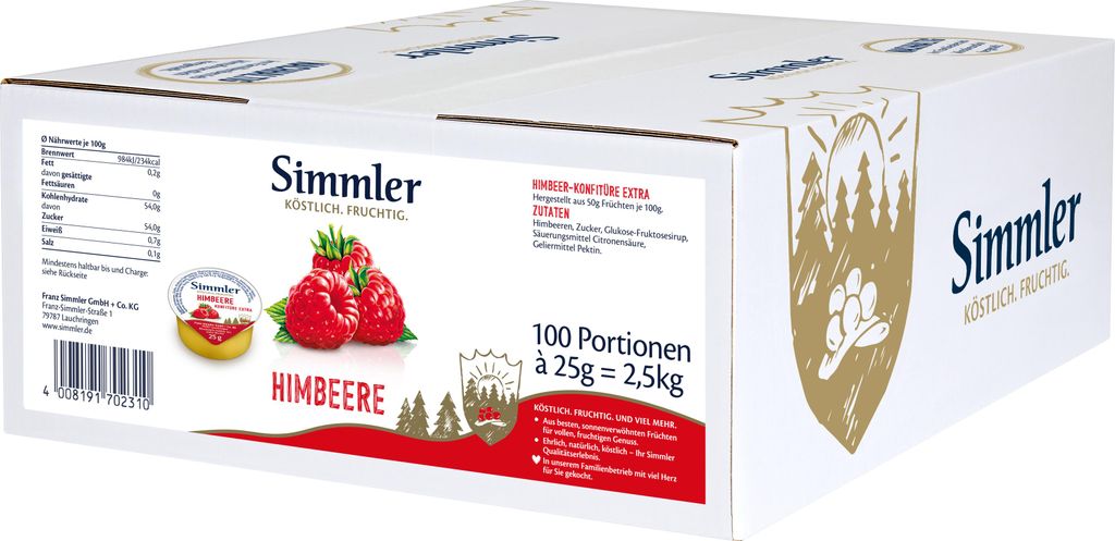 Simmler Himbeer-Konfitüre Extra 100x25g