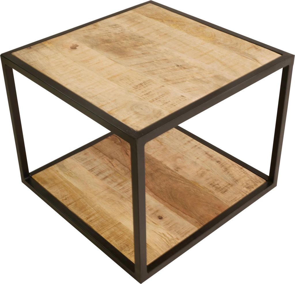 Beistelltisch - 50x50x40 cm - Mangoholz - Stahl