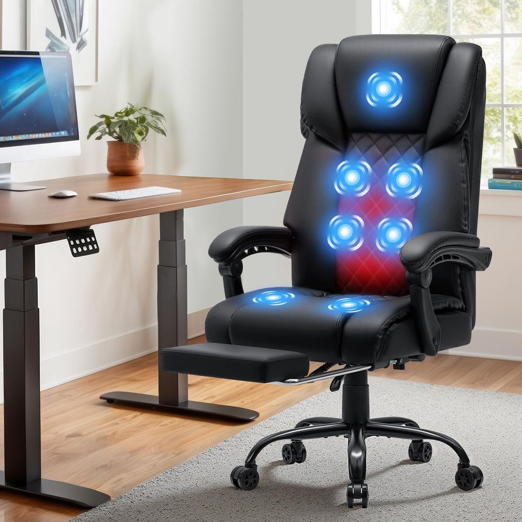 HOFFREE Massage-Bürostuhl mit Wärme & 7 Vibrationspunkten, Produktbild 